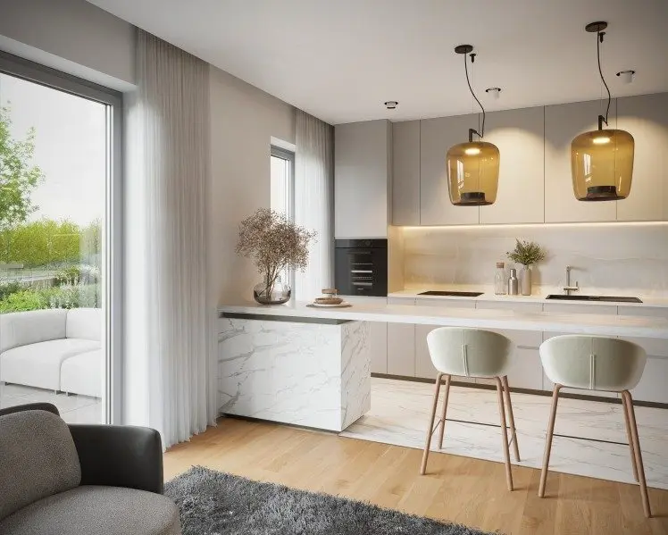 3 room apartment with private garden in residential compound on Floreasca Lake Shore, Bucharest