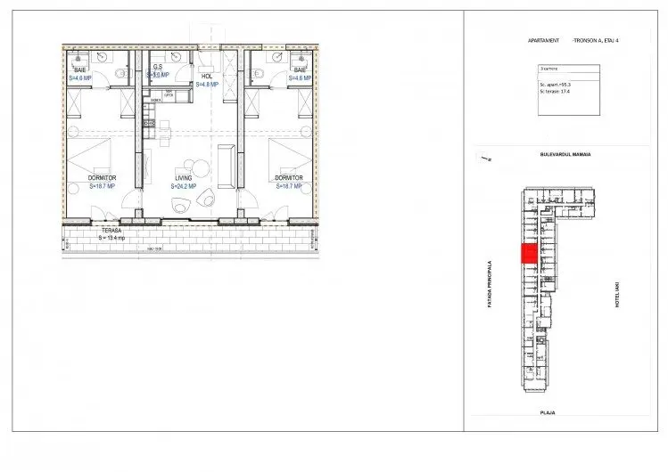 Apartment for sale 3 rooms, brand new building Mamaia, Constanta county