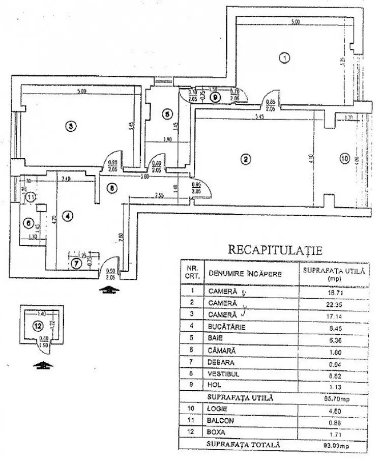 3 room apartment for sale Calea Victoriei area, Bucharest 93 sqm