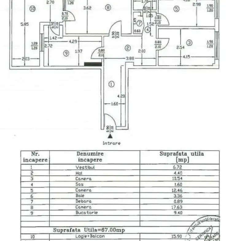 Apartment for sale 3 rooms Dorobanti area, Bucharest 83 sqm