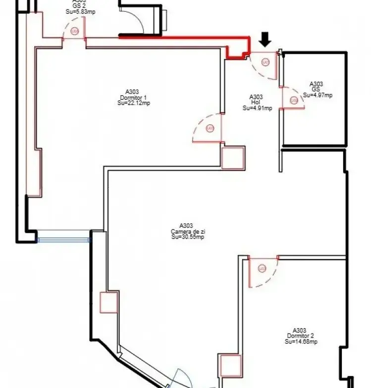 Apartament spatios si elegant in zona Unirii, Bucharest 83.6 sqm