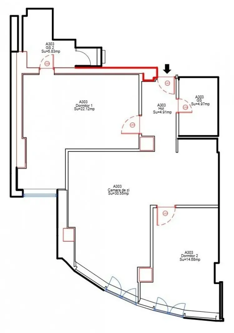 Apartament spatios si elegant in zona Unirii, Bucharest 83.6 sqm