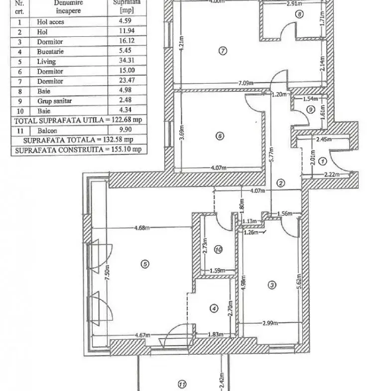 Apartment for sale 4 rooms Herastrau area, Bucharest 155 sqm