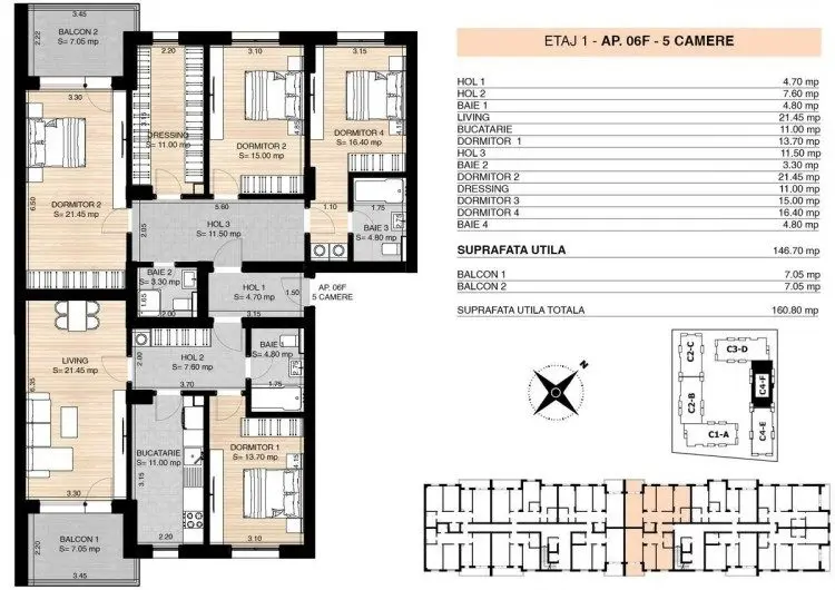 Apartment for sale 5 rooms Pipera – OMV area, Bucharest
