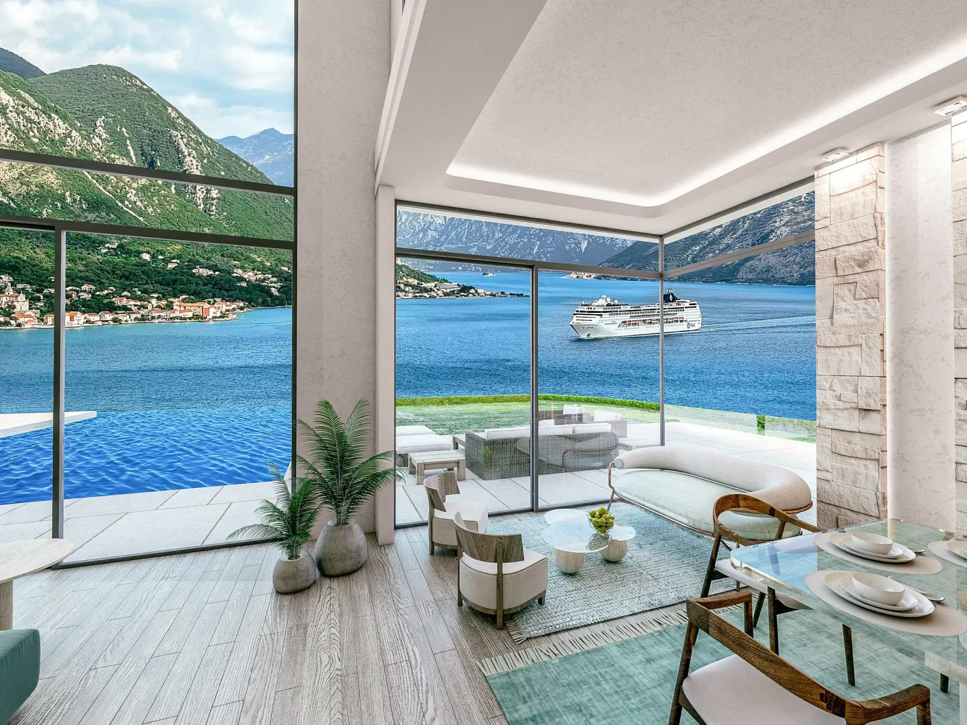 Luxurios four-bedroom Villa with views of the Bay