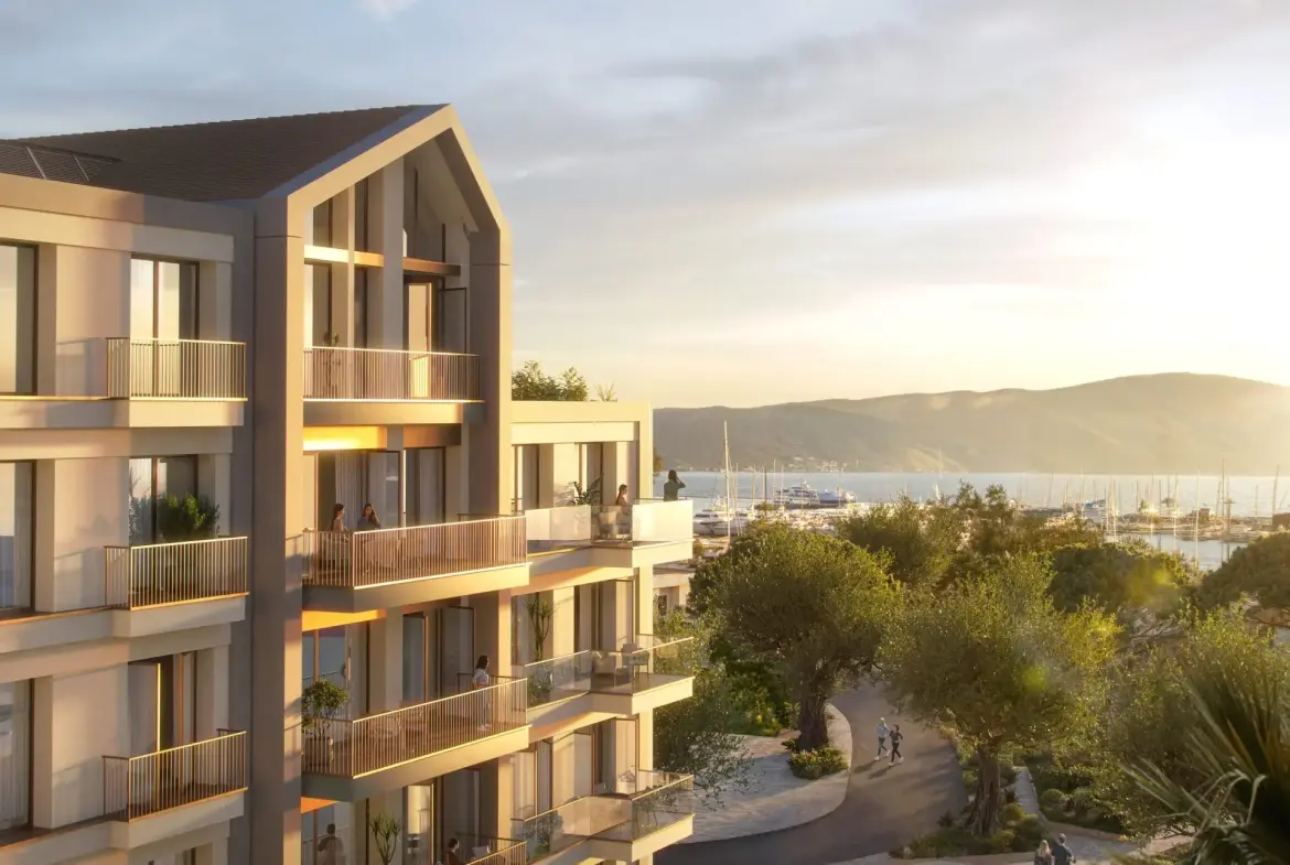 Two-bedroom apartment on fourth floor in the newest neighborhood in the heart of Porto Montenegro