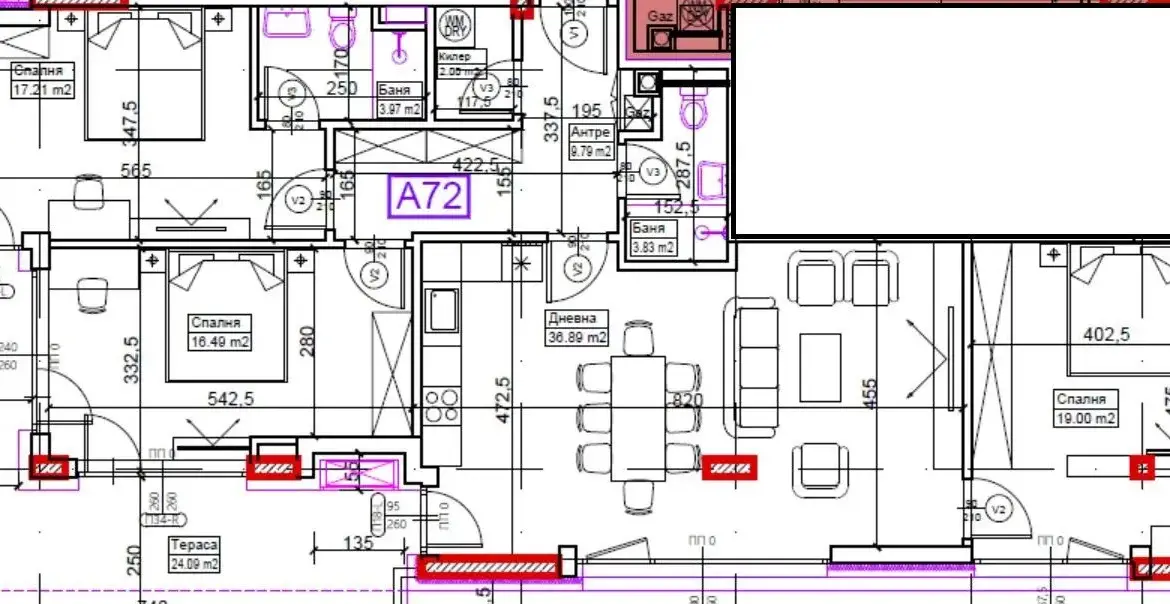 Three-bedroom apartment in a new residential complex at the foot of Vitosha Mountain for sale