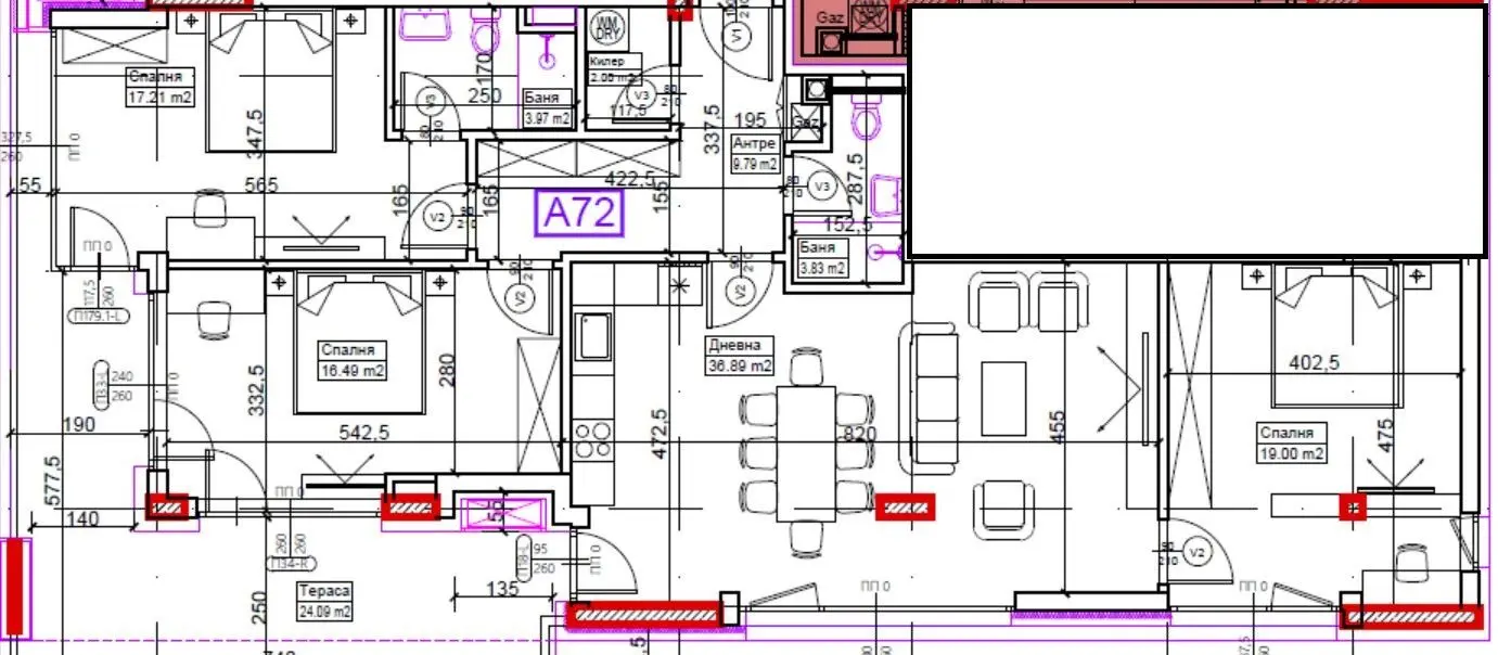 Three-bedroom apartment in a new residential complex at the foot of Vitosha Mountain for sale