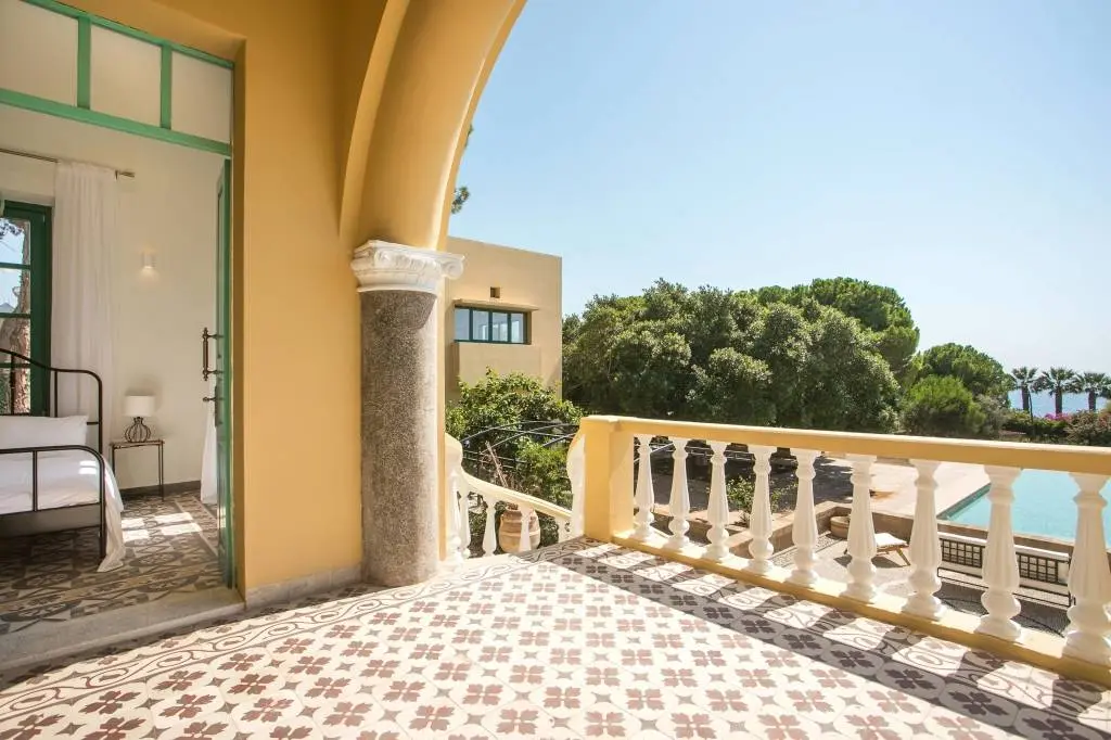 Architectural villa with sea views and historic character near Lindos