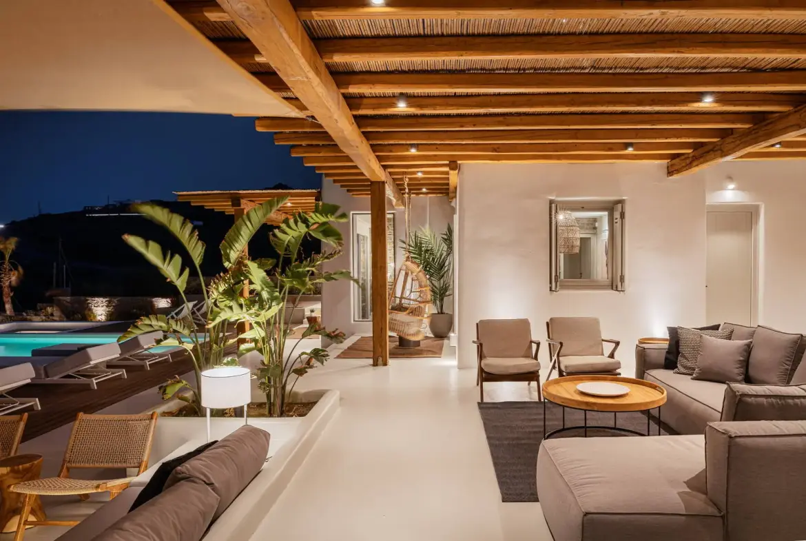 Luxury hilltop villa with sea view in Mykonos