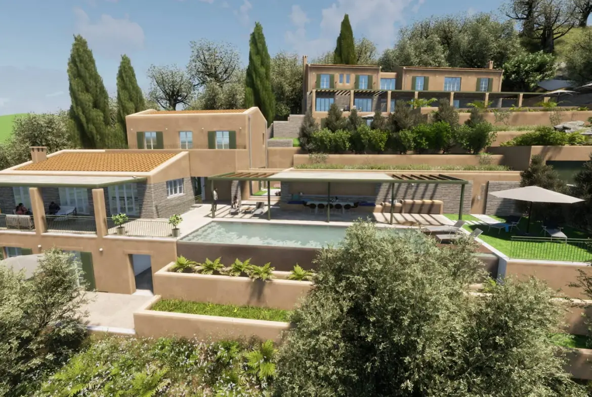 Luxurious villa with pool and views in Vigglatouri, Corfu