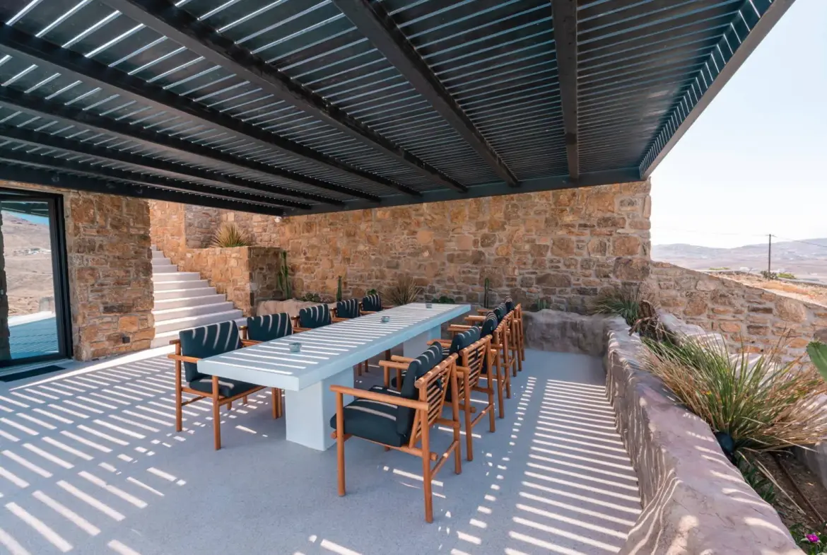Luxury Architectural Cave Villa with Pool & Panoramic Aegean Views in Ftelia, Mykonos