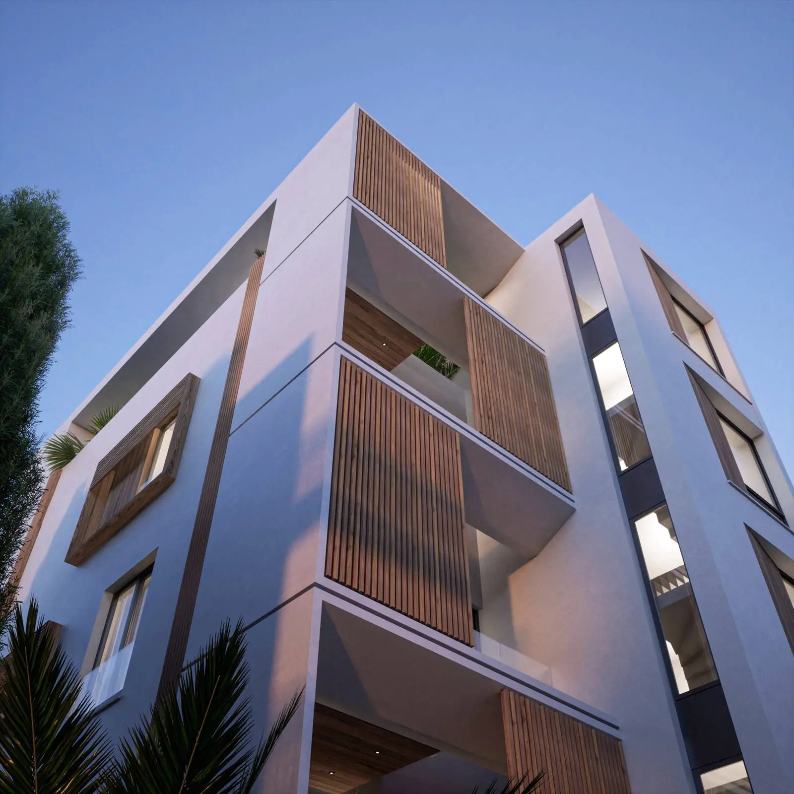 Minimal building with 3 apartments in Golf with sea view