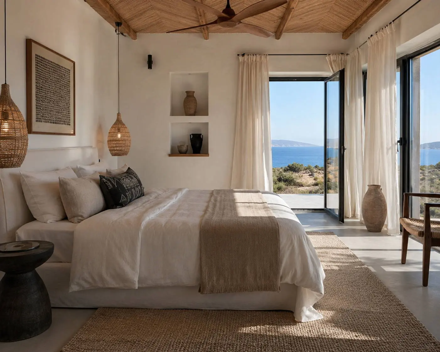 Contemporary seafront 4-bedroom villa in Tripiti, Paros