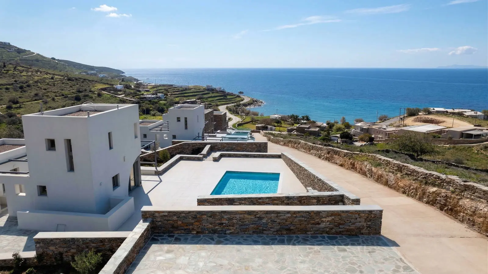 Complex of eight luxury villas with sea view in Koundouros, Kea