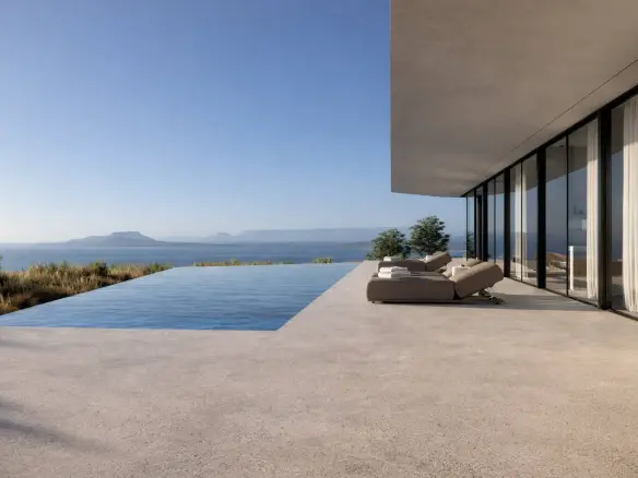 Subterranean architect-designed villa with panoramic sea views, Isterni, Paros