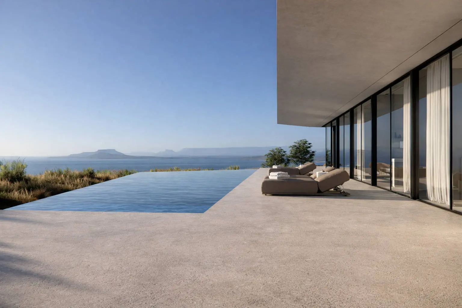 Subterranean architect-designed villa with panoramic sea views, Isterni, Paros