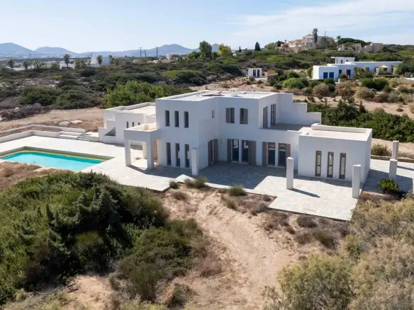 Unique Seaside Villa with Pool in Santa Maria, Paros