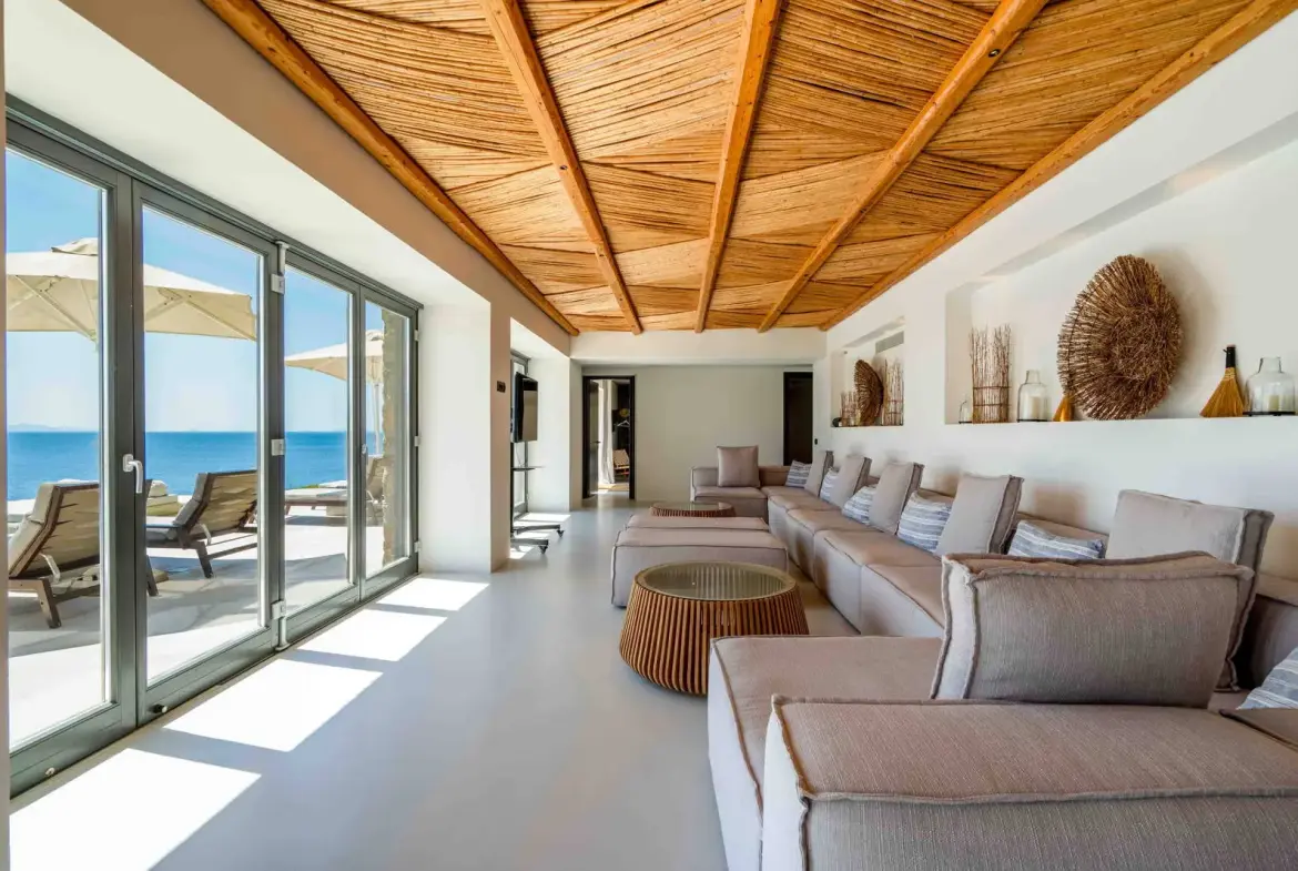 Exclusive waterfront 6-Bedroom villa in a private gated community in Mykonos