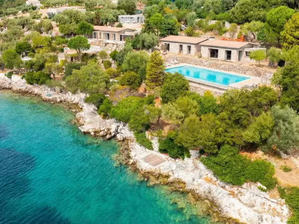 Seafront Villa with Private Mooring at Syvota, Lefkada