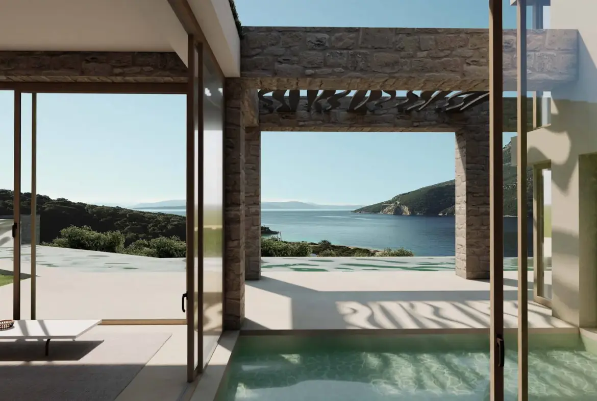 The Ionian Passage – Off-plan beachfront villa with private pontoon in Lefkada