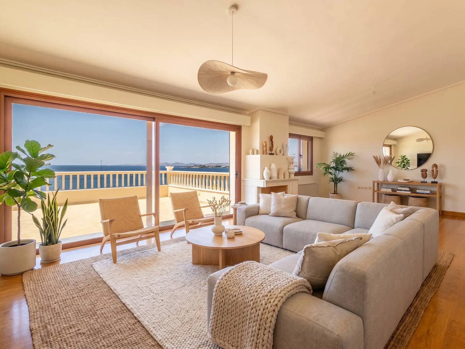 Exquisite 950sq.m. coastal villa with panoramic sea views in Saronida