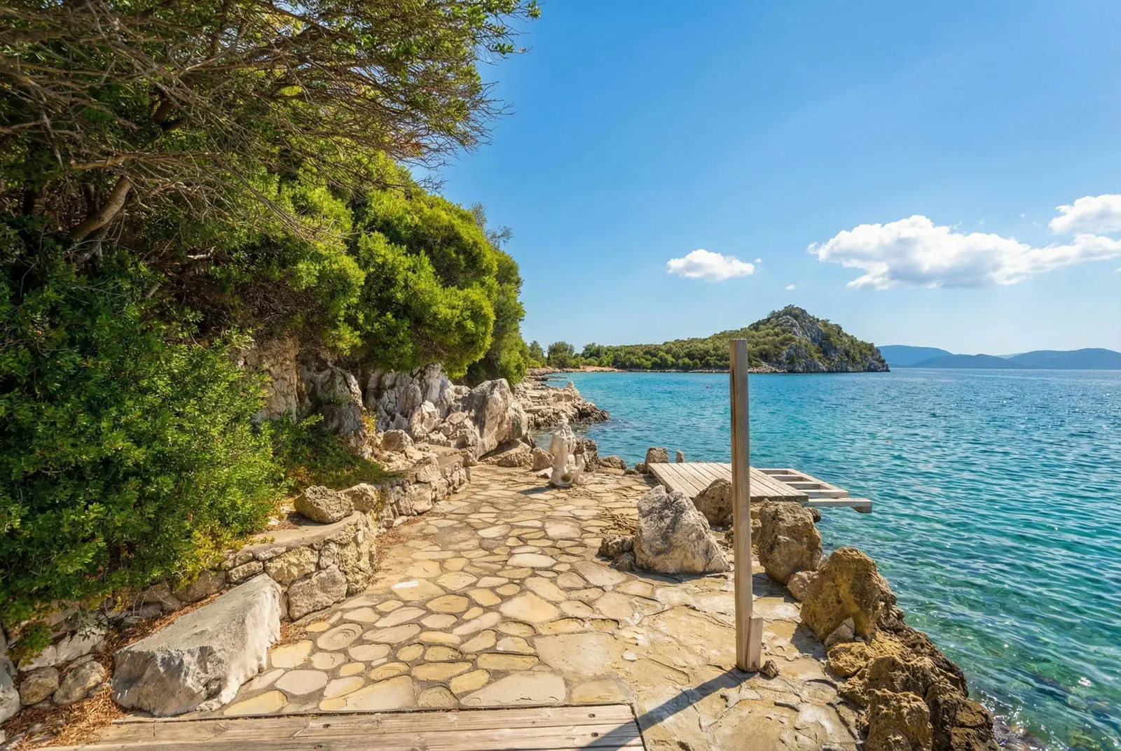 Seafront Villa with Private Mooring at Syvota, Lefkada
