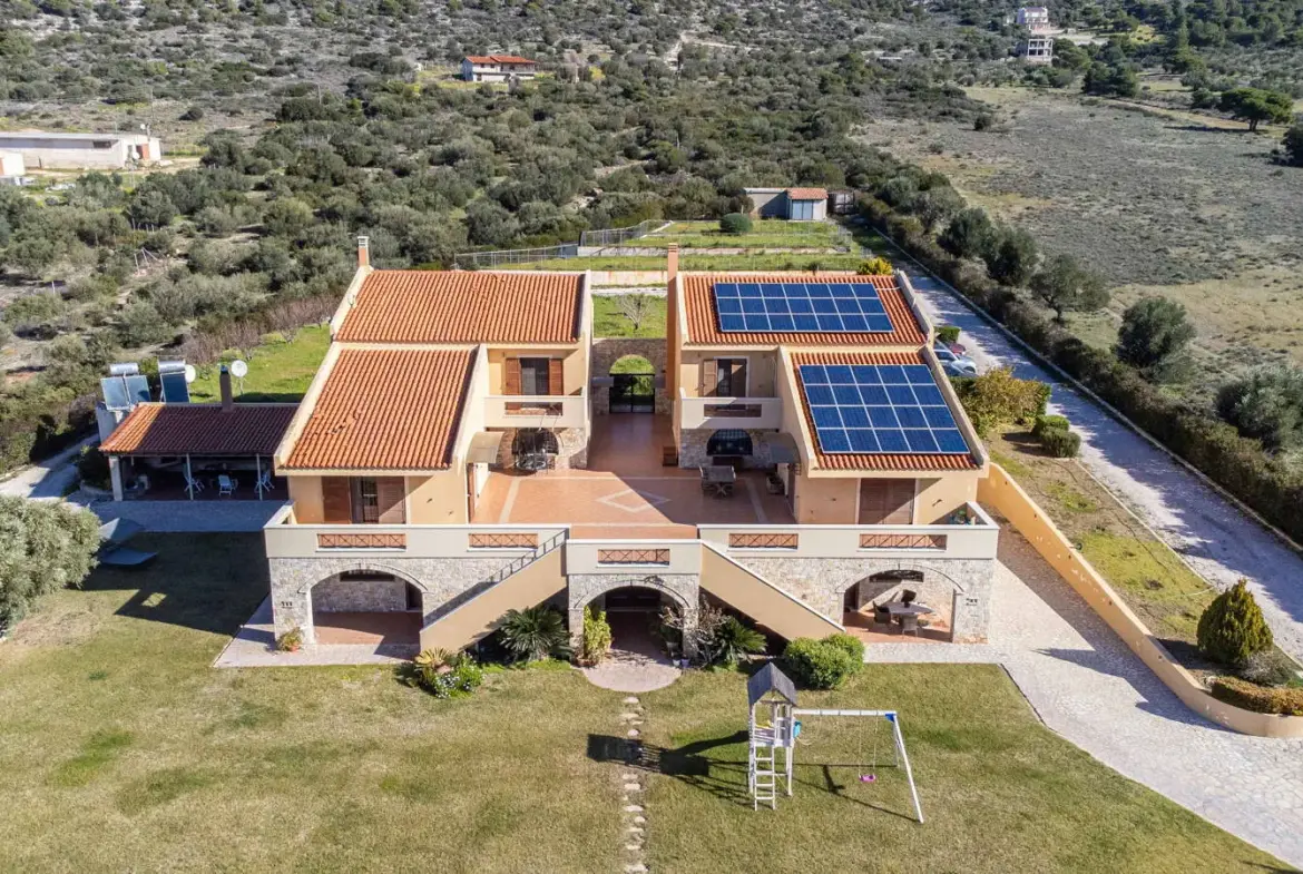 Eco-Friendly Luxury Property Near Athens with Private Land & Sea Views