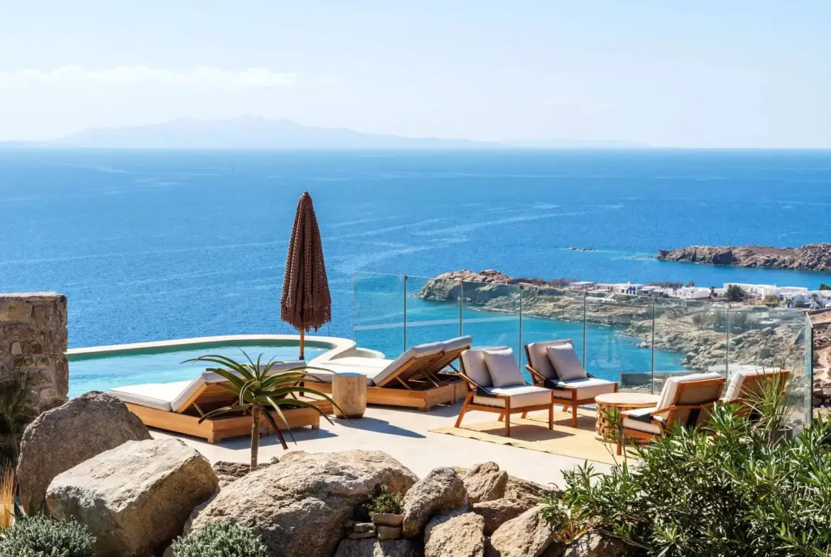 Myconian Villa with Pool and Stunning Sea View