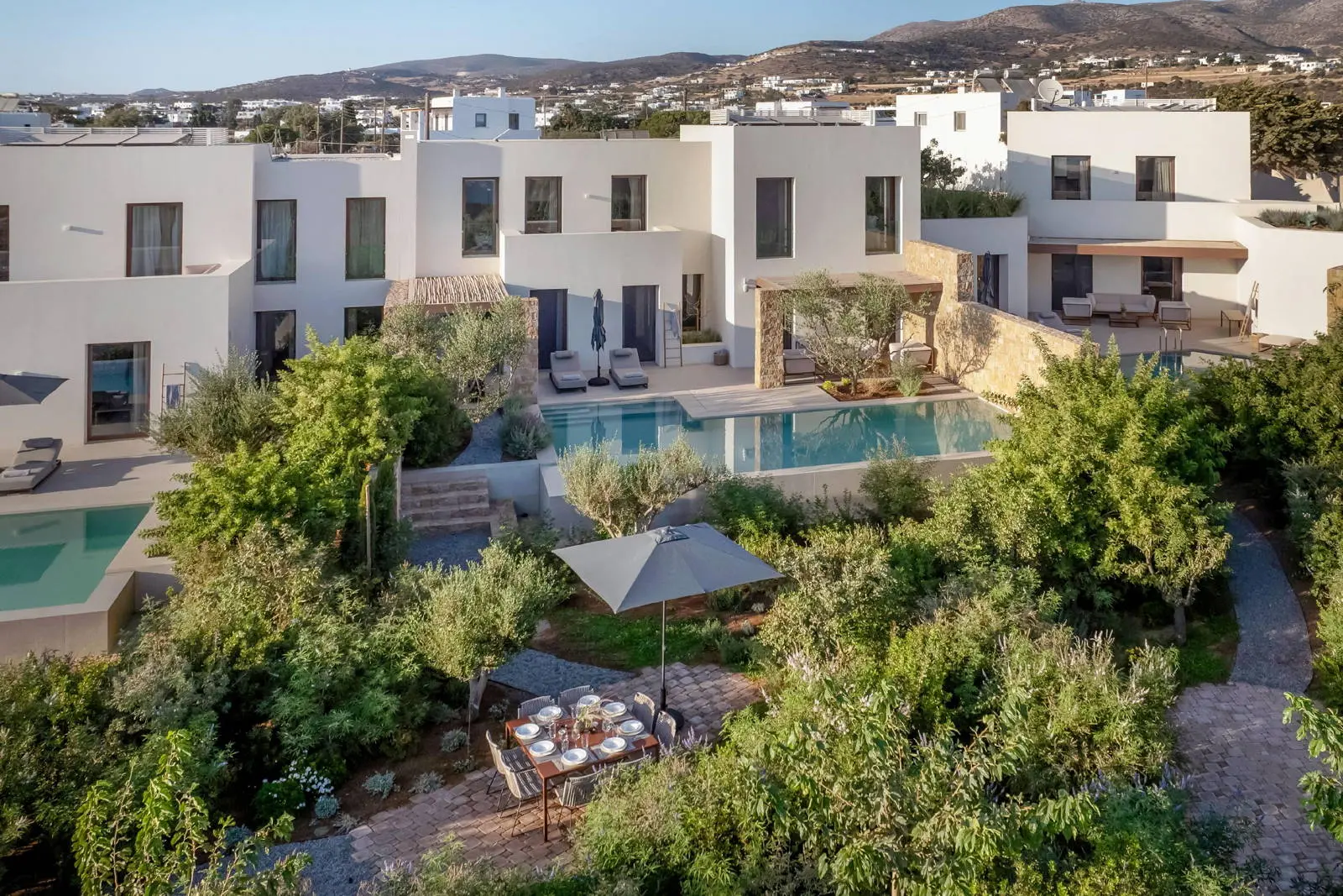 Boutique villa in an exclusive community just steps from the shore in Piso Aliki, Paros