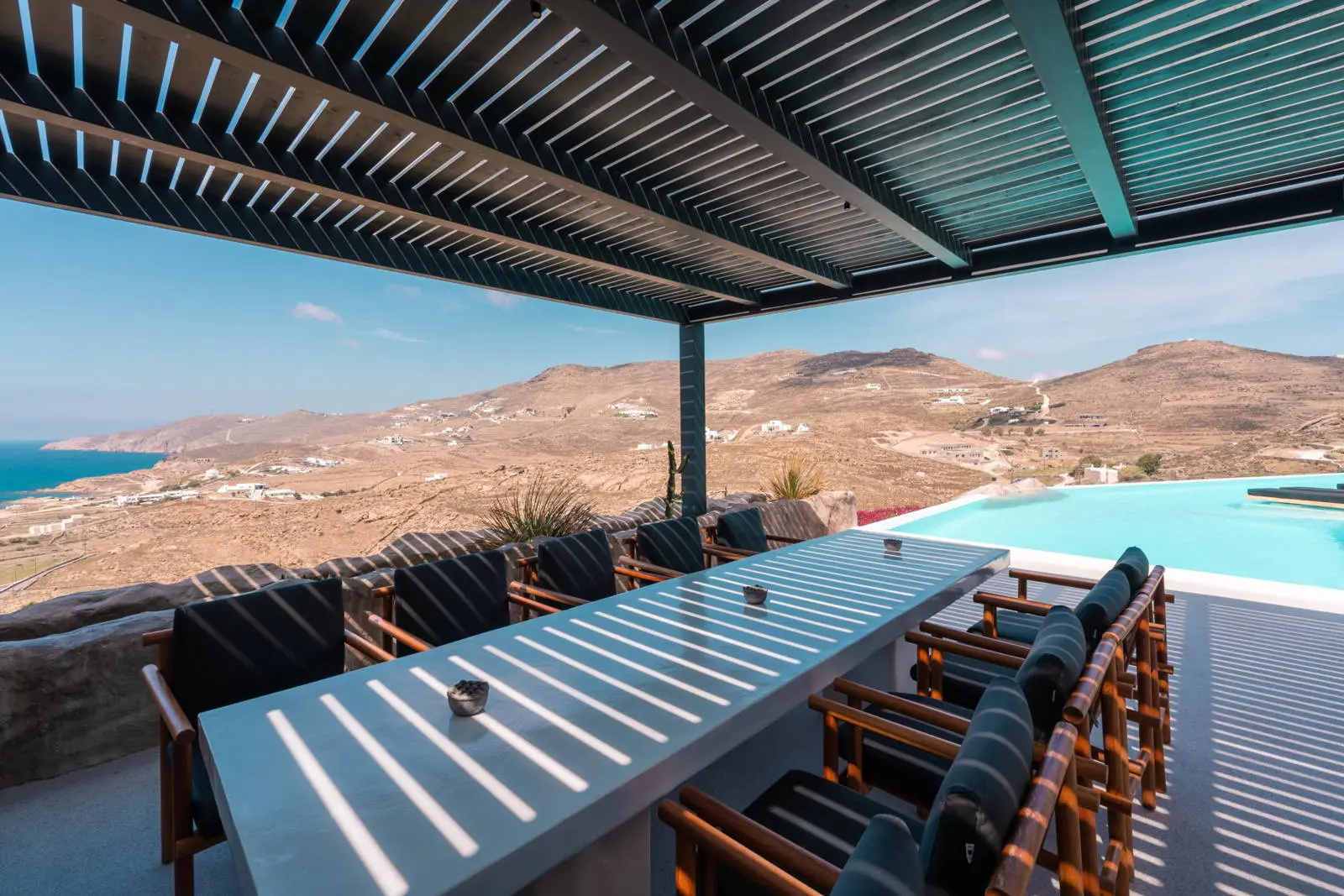 Luxury Architectural Cave Villa with Pool & Panoramic Aegean Views in Ftelia, Mykonos