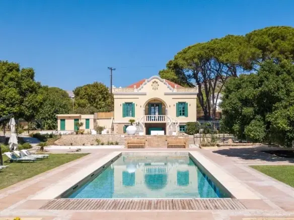 Architectural villa with sea views and historic character near Lindos