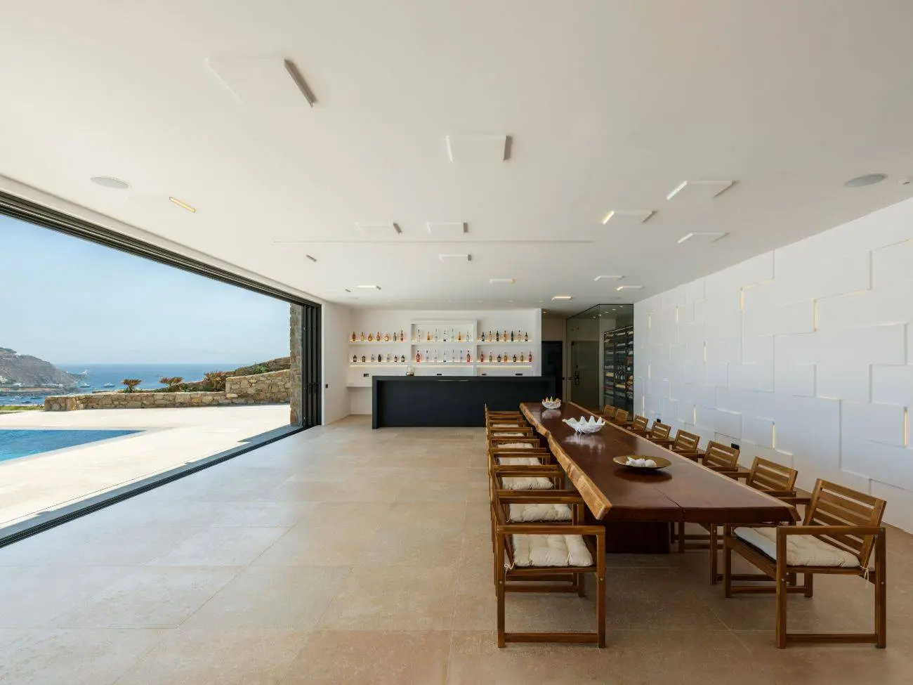 Contemporary ultra-luxury estate in Mykonos with helipad, dual pools & panoramic Aegean views