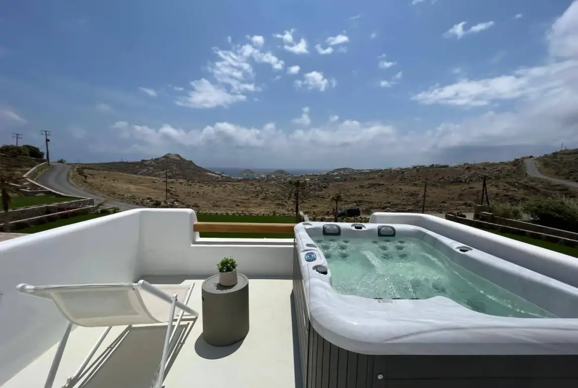 Luxury hilltop villa with sea view in Mykonos
