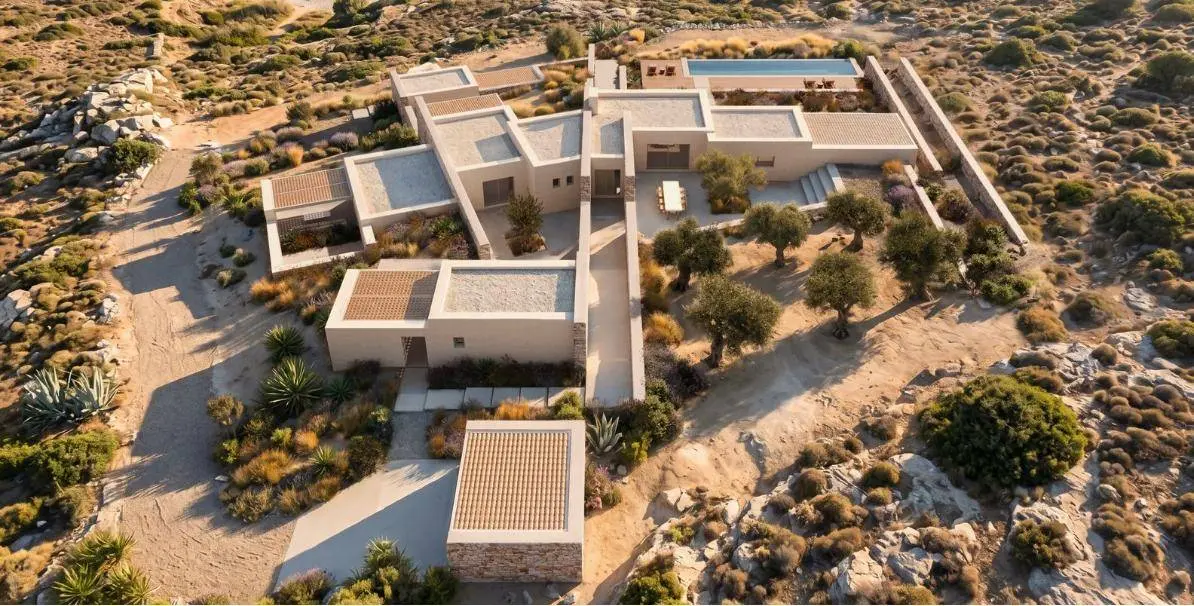 Contemporary seafront 4-bedroom villa in Tripiti, Paros