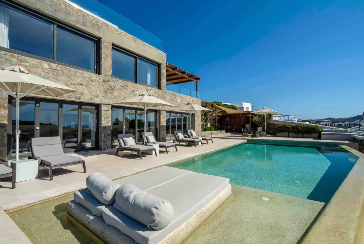 Exclusive waterfront 6-Bedroom villa in a private gated community in Mykonos