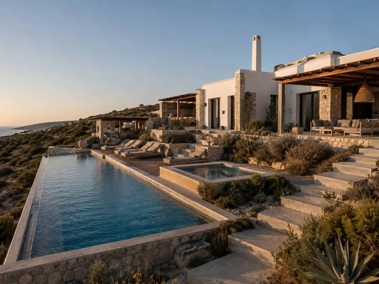 Contemporary seafront 4-bedroom villa in Tripiti, Paros