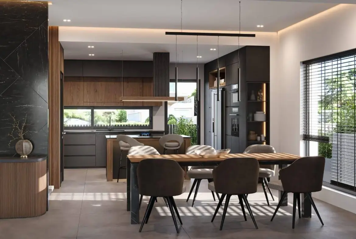 Luxury 3 apartment building with pools and sea view