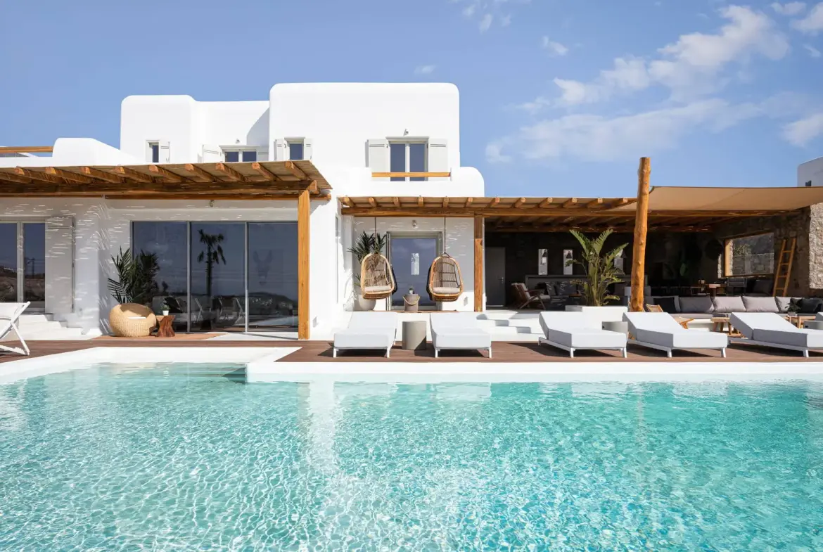 Luxury hilltop villa with sea view in Mykonos