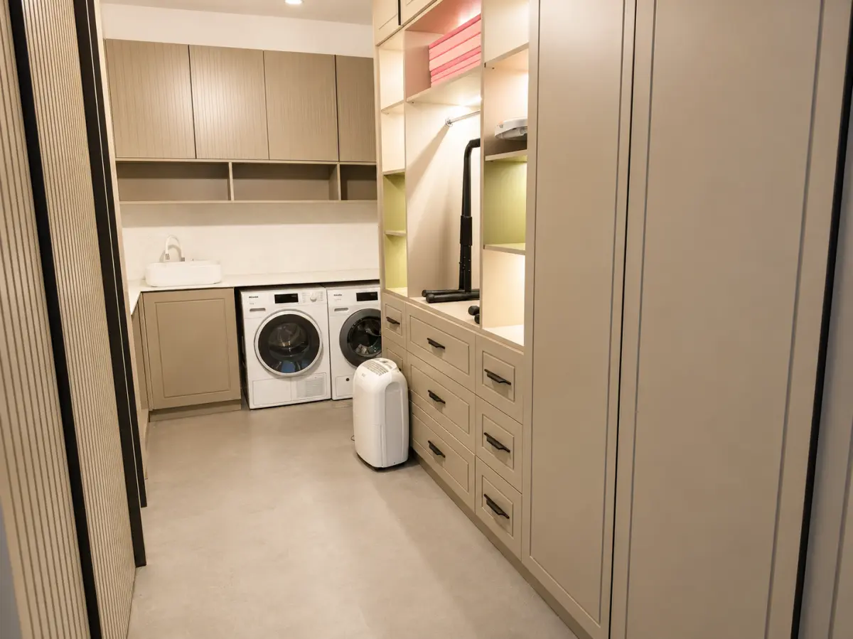 Family apartment with 2 garage parking spaces and a storage room