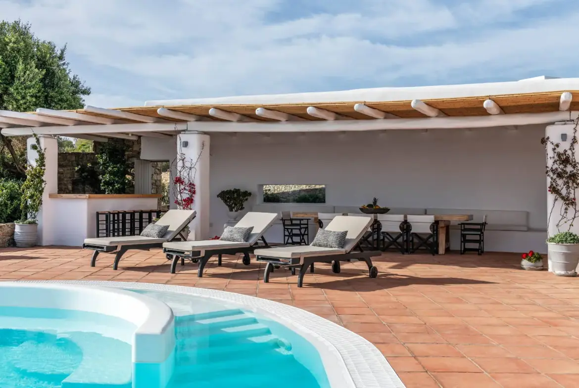 Exclusive architectural estate with panoramic Delos & sunset views, Agios Lazaros, Mykonos