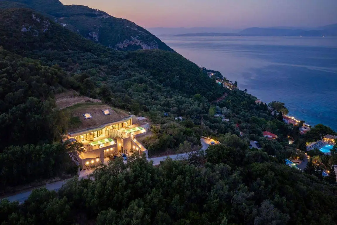 Exclusive earth-sheltered villas with infinity pools & panoramic Ionian Sea view