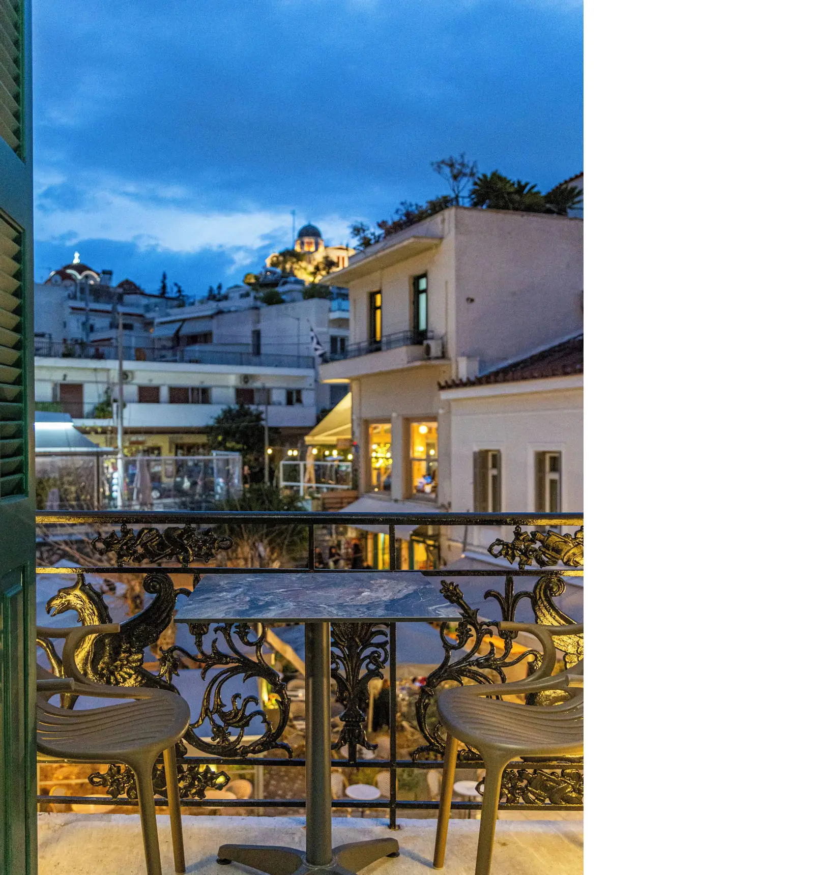 Neoclassical building with rooftop and panoramic landmark views