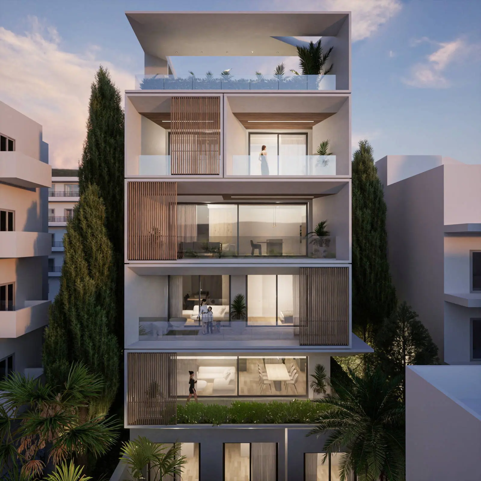 Minimal building with 3 apartments in Golf with sea view