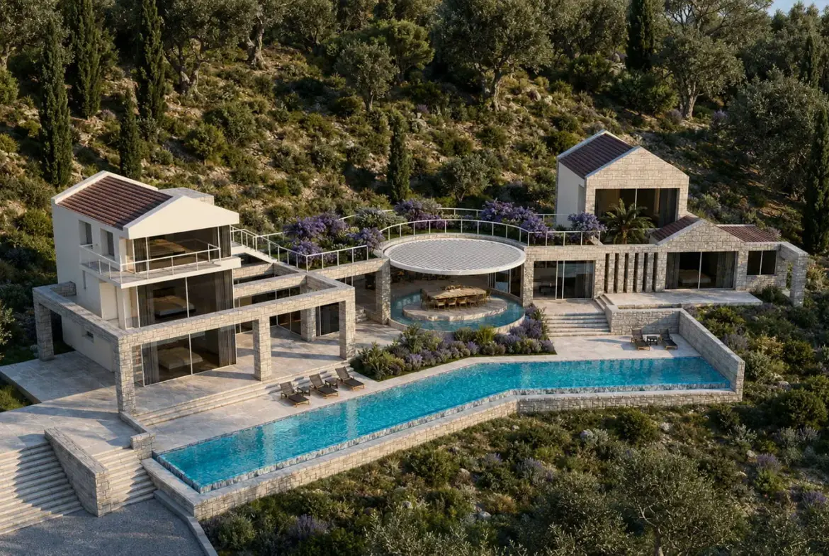 The Ionian Passage – Off-plan beachfront villa with private pontoon in Lefkada