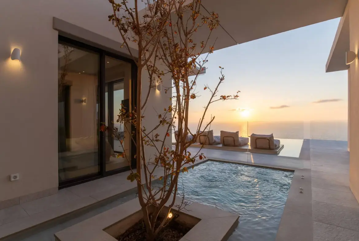 Ultra-luxury sunset cave villa above Kathisma Beach, Lefkada