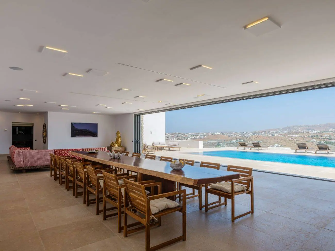 Contemporary ultra-luxury estate in Mykonos with helipad, dual pools & panoramic Aegean views