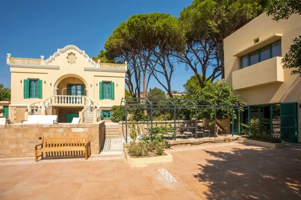 Architectural villa with sea views and historic character near Lindos