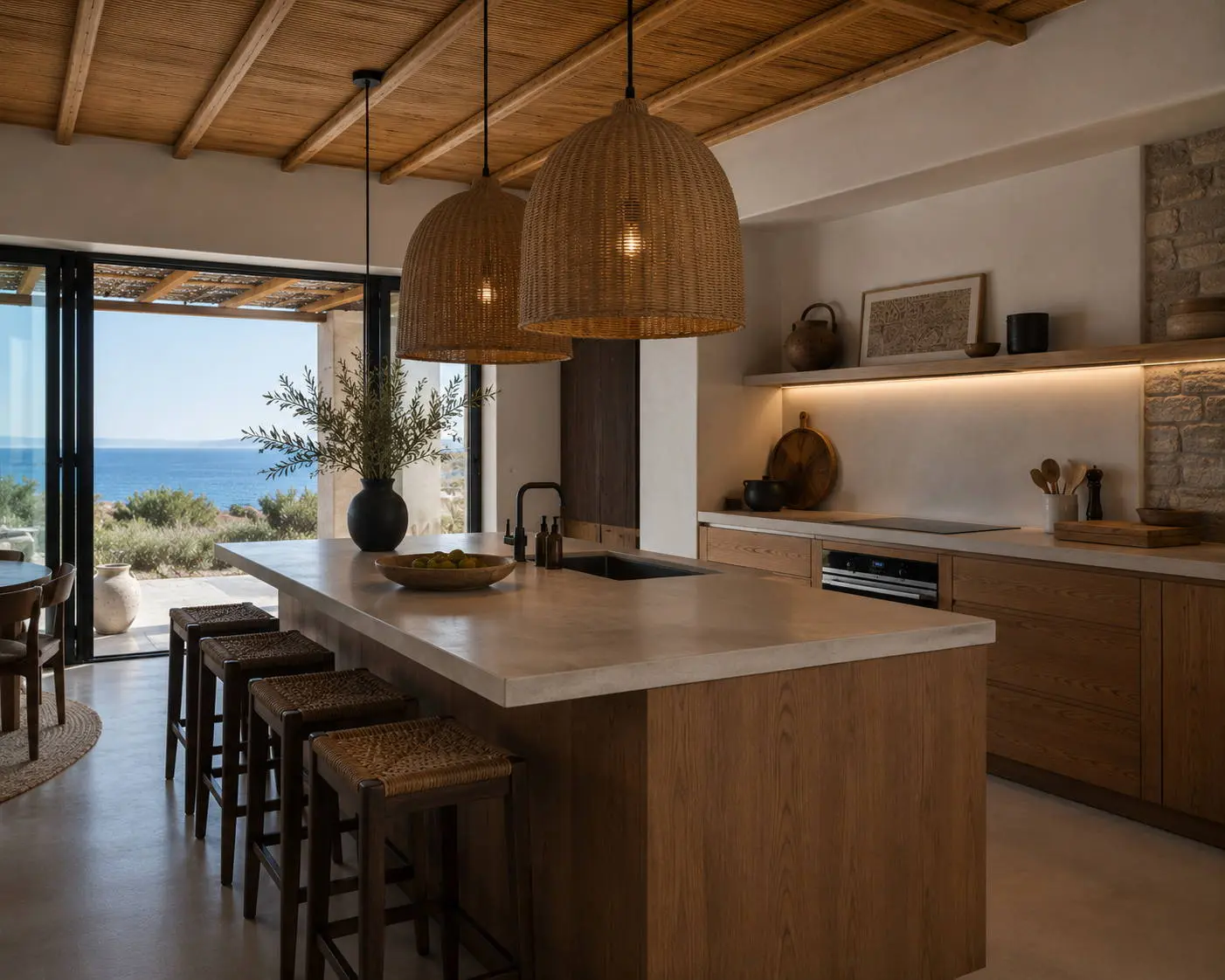 Contemporary seafront 4-bedroom villa in Tripiti, Paros