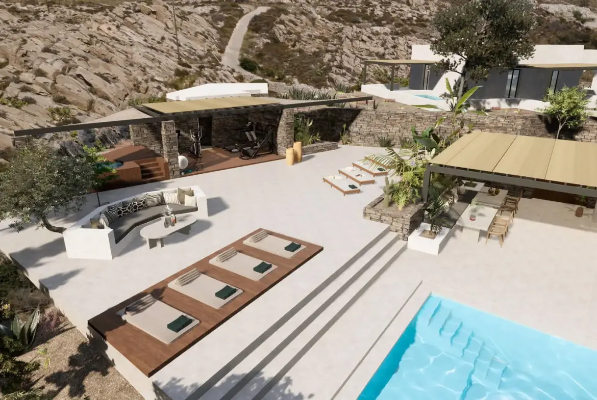 Unique newly built villa overlooking Naousa Bay, Kolymbithres, Paros